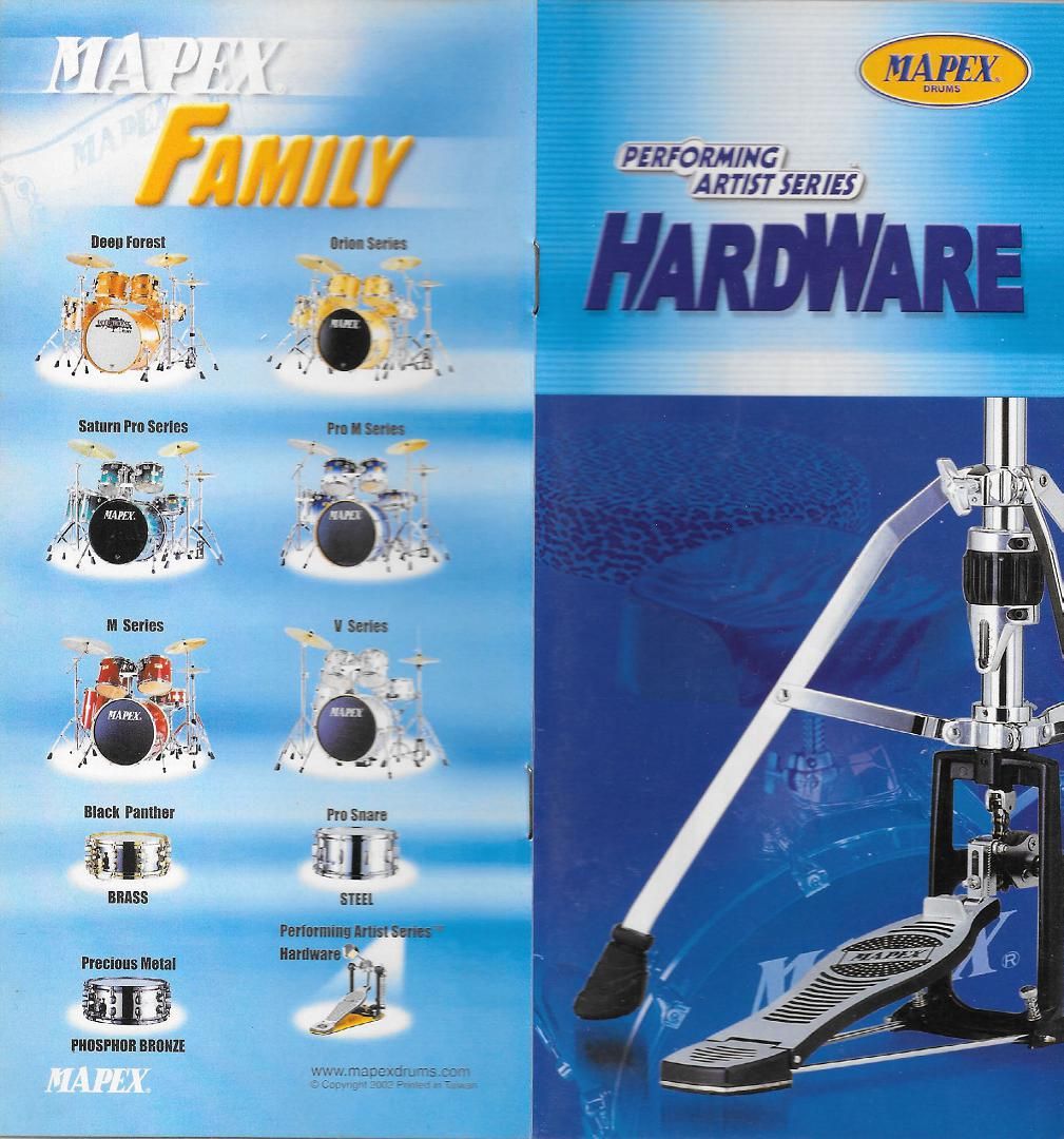 2002 Mapex Performing Artist Series Hardware Catalogue